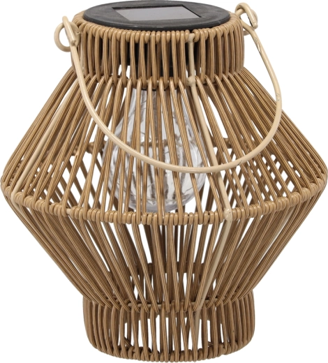 Saules dārza lampions brūns 19 cm ar LED