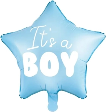 Folijas balons zvaigzne “It’s a boy” gaiši zilā krāsā 48 cm