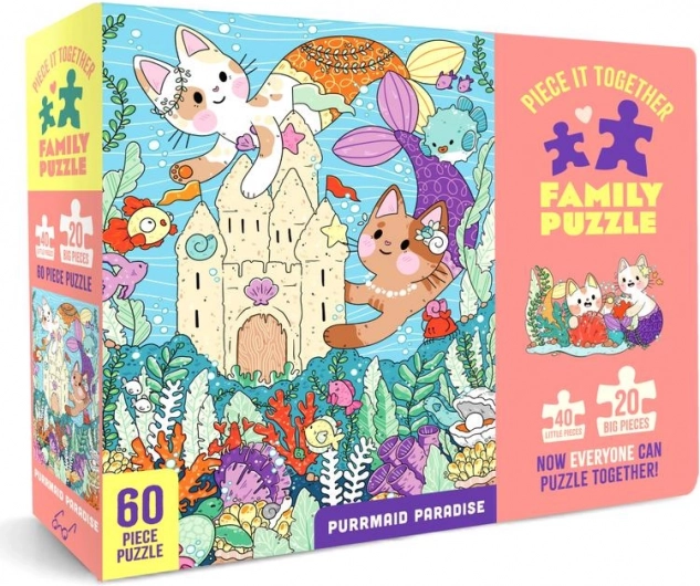 Ģimenes puzle Purrmaid Paradise 60 gabaliņi – Chronicle Books