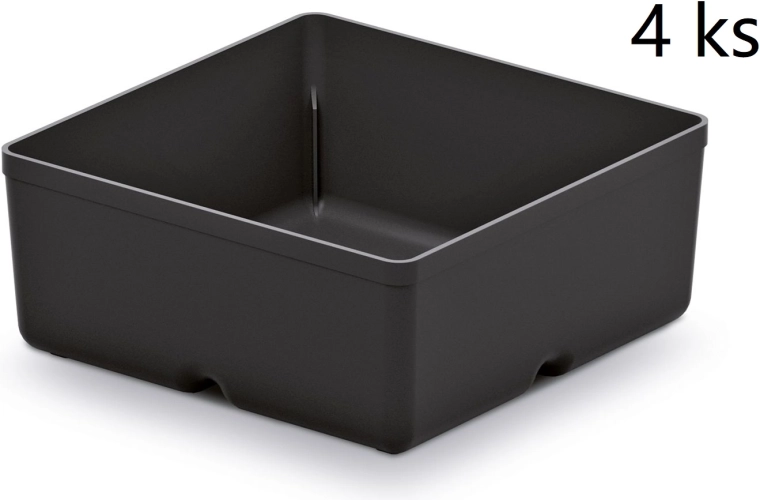 Set of Plastic Tool Boxes Unite Box, Black, 4 pcs