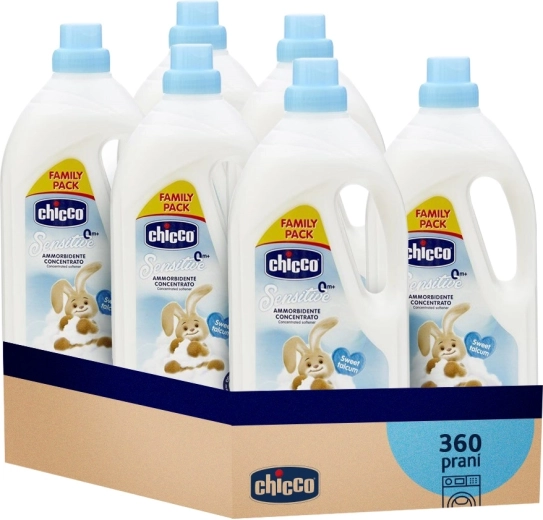 Chicco veļas mīkstinātājs Baby Sensitive Sweet Powder, koncentrēts 1,5 l (60 mazgāšanas reizēm), 6× iepakojums