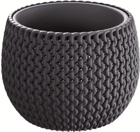 Puķupods Splofy Bowl ar ieliktni 18 cm – antracīts