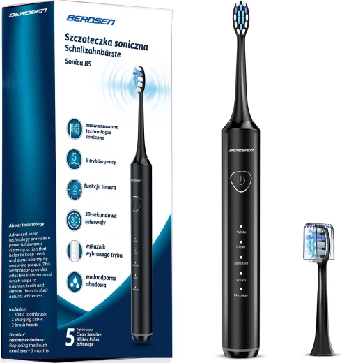 Sonicare zobu birste Berdsen Sonica B5 melna