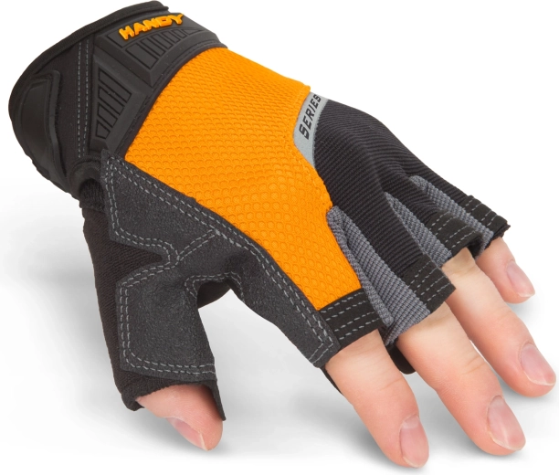 Protective Fingerless Gloves with Foam Palm, Size L