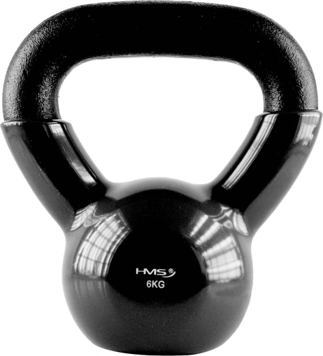 HMS kettlebell 6 kg ar vinila pārklājumu, melns