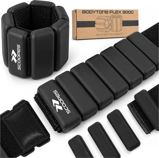 Regulējami atsvari BodyTone Flex 2 × 0,9 kg, melni