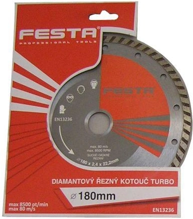 Dimanta griezējdisks 180 mm TURBO