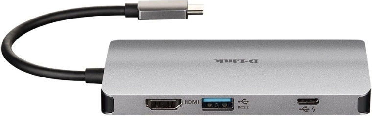D-Link USB-C daudzportu centrmezgls ar HDMI, Ethernet un SD/microSD karšu lasītāju