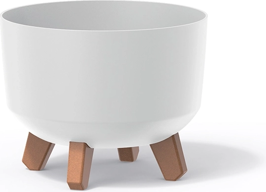 Balts plastmasas puķu pods ar kājiņām Gracia Standard 24 cm