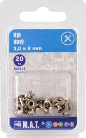 Dobā kniede 3 × 8 mm (20 gab.)