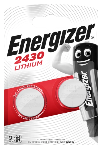 Energizer CR2430 litija pogas baterijas 3 V, iepakojums 2 gab.