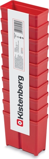 Set of 10 plastic tool boxes, red, stackable