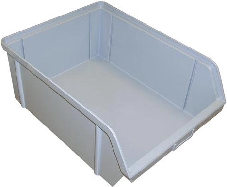 Slīpa uzglabāšanas kaste 400 × 300 × 162 mm, pelēka, celtspēja 40 kg
