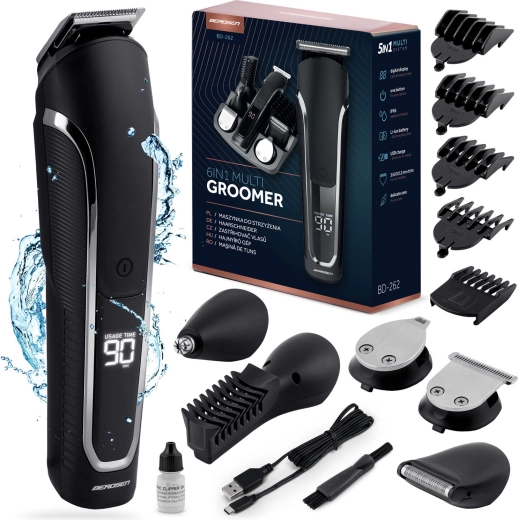 Berdsen skūšanās un apgriešanas komplekts 6 vienā Barber Master, melns