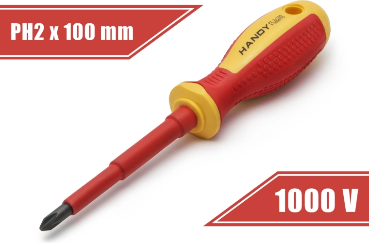 Insulated PH2 Screwdriver, 100 mm, up to 1000 V