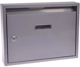 Daudzdzīvokļu mājas pastkaste 320 × 240 × 60 mm, pelēka, bez iepriekš izurbtiem caurumiem