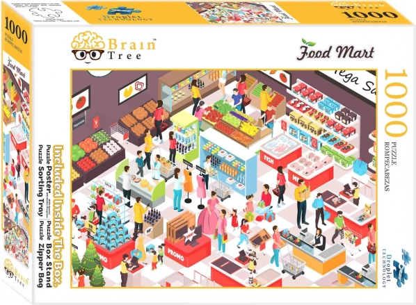 BRAIN TREE puzle Food Mart – pašapkalpošanās veikals, 1000 gabaliņu