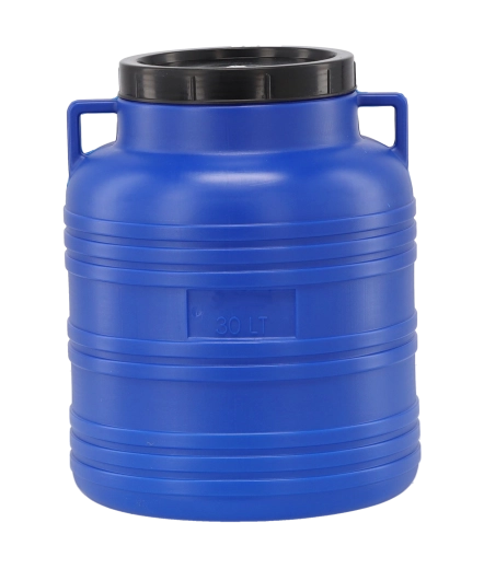 Plastmasas muca 30 l ar vāku un rokturiem pārtikas fermentēšanai un uzglabāšanai