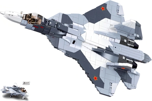 Sluban Model Bricks reaktīvais iznīcinātājs SU-57 2 vienā konstruktoru komplekts