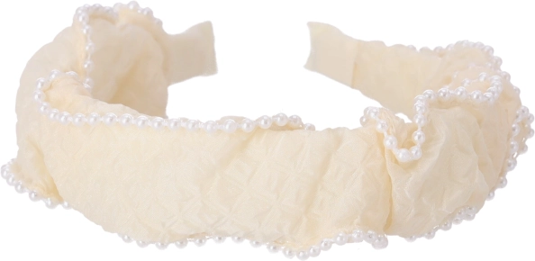 Plata galvas stīpa ar pērlītēm – balta