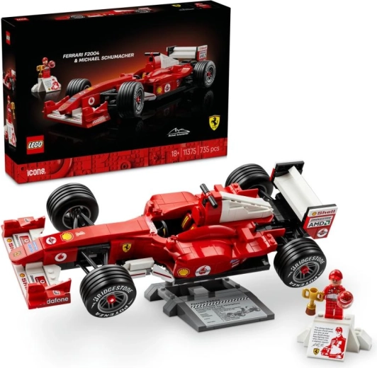 Lego Icons Ferrari F2004 un Maikla Šūmahera konstruktors