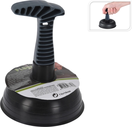 Drain cleaning plunger 13 × 16 cm – black