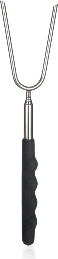 Telescopic stainless steel roasting fork with PVC handle 24–86 cm
