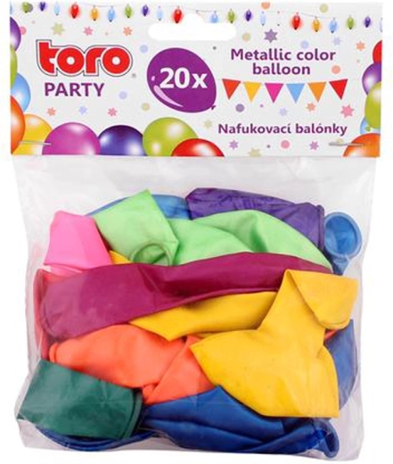 Metāliskie baloni 23 cm TORO – komplekts 20 gab.