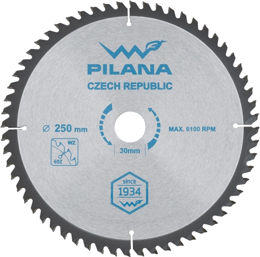 Zāģa ripas disks PILANA SK 5255 WZ 250 mm, 60 zobi, 30 mm