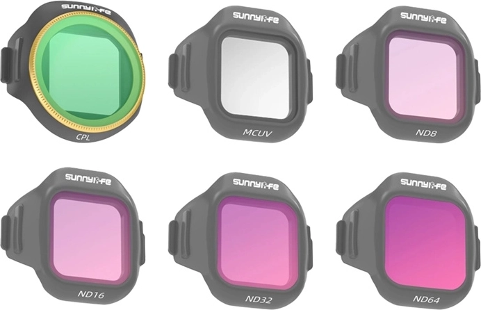 Set of 6 Sunnylife Filters MCUV, CPL, ND8, ND16, ND32 and ND64 for DJI Mini 5 Pro