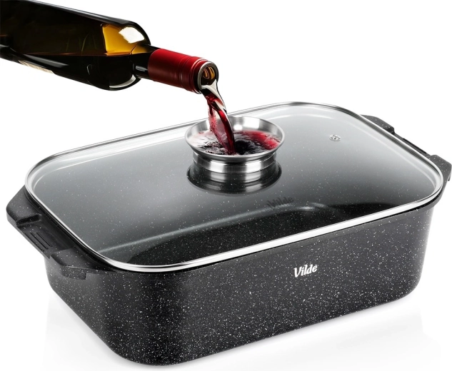 Granīta cepamtrauks ar vāku 7,5 l, 41 × 26 × 16 cm