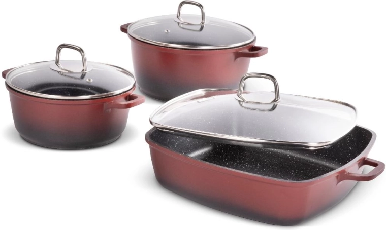 Lamart Red 6-Piece Cookware Set