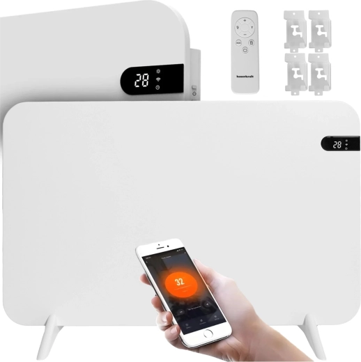 Infrasarkanais sildpanelis Bauerkraft 450 W ar Wi‑Fi un displeju 45 × 70 cm