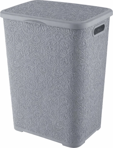 Veļas grozs netīrai veļai 60 l, plastmasas, ar gaišu vāku