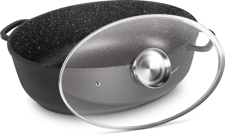 Lamart oval roasting pan with glass lid 8 l
