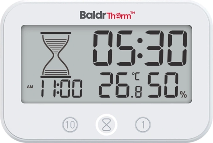 BaldrTherm bathroom digital timer with thermometer and hygrometer