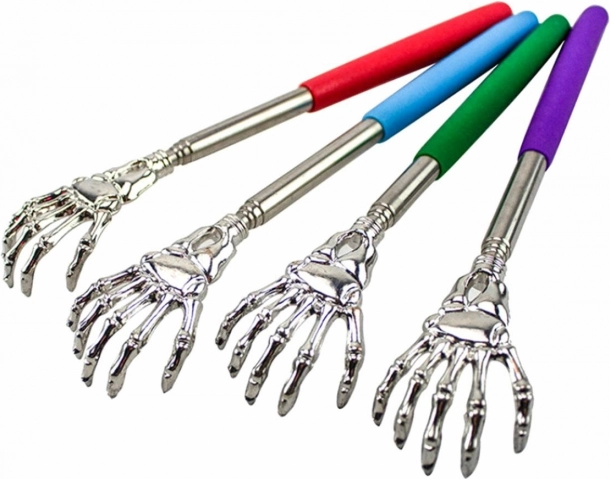 Teleskopiska muguras skrāpējamā roka – skeleta roka