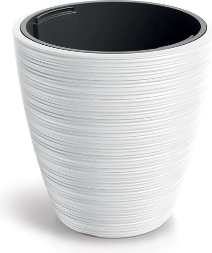 Puķupods Vena round ar ieliktni, balts 23,8 cm