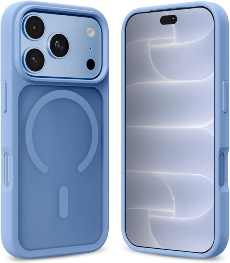 Crong Hybrid Matte Magnetic MagSafe Case for iPhone 18 Pro / 17 Pro, Blue