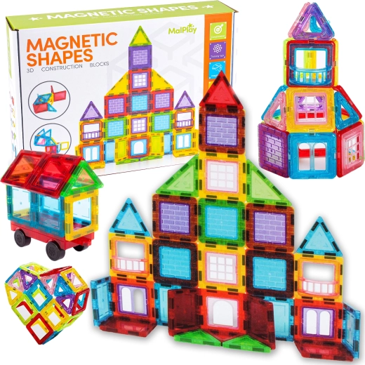 Magnētiskā 3D konstruktoru komplekts – 45 detaļas