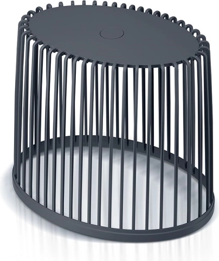 Universal oval basket with bamboo lid 44 cm, anthracite
