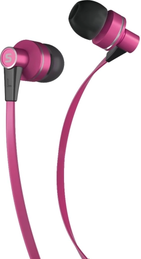 Sencor metal in-ear headphones with microphone, pink
