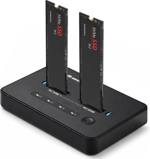 Qoltec Docking Station for M.2 NVMe/SATA SSDs with USB-C and Offline Cloning