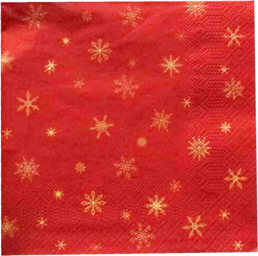Christmas napkins with a snowflake, 3-ply, 33 × 33 cm