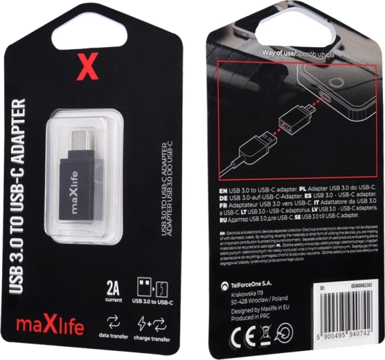 Maxlife USB 3.0 to USB‑C Adapter