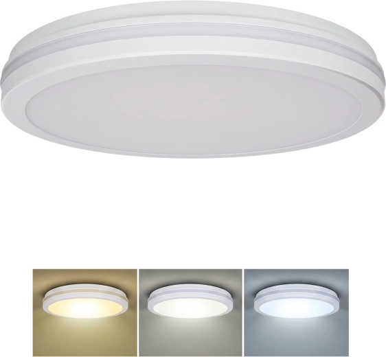 Solight Gari LED ceiling light 44 W 3960 lm 3CCT IP65 40 cm white