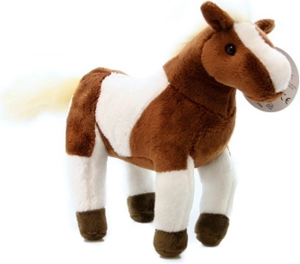 Plīša zirgs brūnbalts 23 cm
