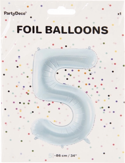 Folijas balons cipars 5, zils, 86 cm
