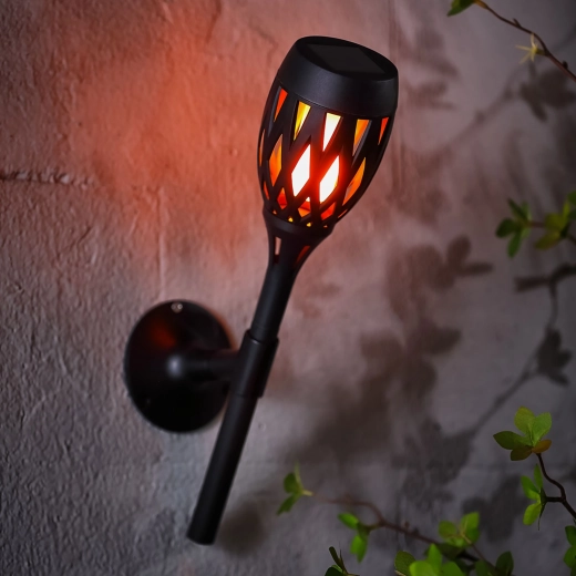 Saules LED lampa ar liesmas efektu 3 vienā