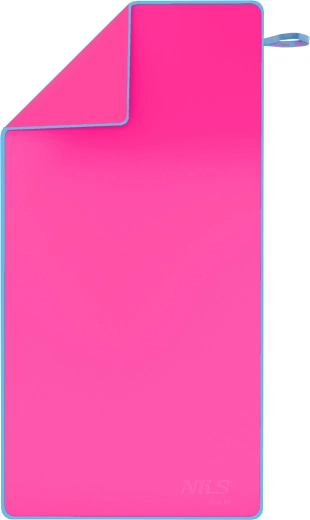 Ātri žūstošs mikrošķiedras dvielis NILS aqua rozā–zilā krāsā 140 × 70 cm
